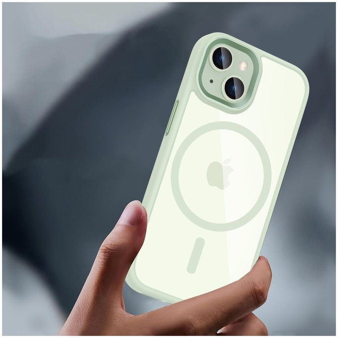 Tok MagMat MagSafe iPhone 15, zöld/átlátszó, Tech-Protect