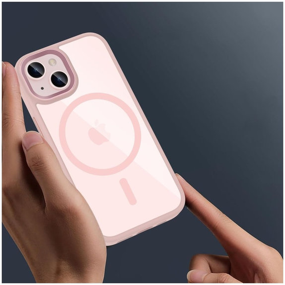 Tok MagMat MagSafe iPhone 15, rózsaszín/átlátszó, Tech-Protect
