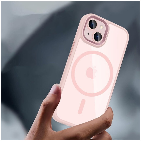 Tok MagMat MagSafe iPhone 15, rózsaszín/átlátszó, Tech-Protect