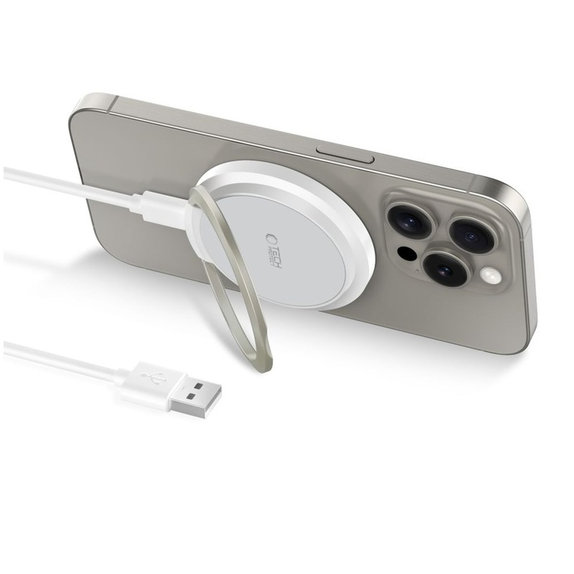 Vezeték nélküli töltő QI15W-A33 Magnetic MagSafe, fehér, Tech-Protect
