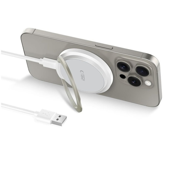 Vezeték nélküli töltő QI15W-A33 Magnetic MagSafe, fehér, Tech-Protect
