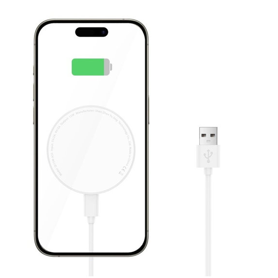 Vezeték nélküli töltő QI15W-A33 Magnetic MagSafe, fehér, Tech-Protect