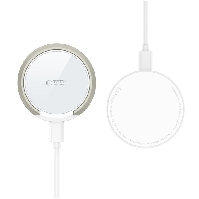 Vezeték nélküli töltő QI15W-A33 Magnetic MagSafe, fehér, Tech-Protect