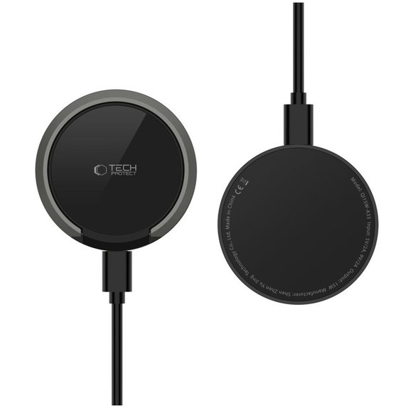 Vezeték nélküli töltő QI15W-A33 Magnetic MagSafe, fekete, Tech-Protect
