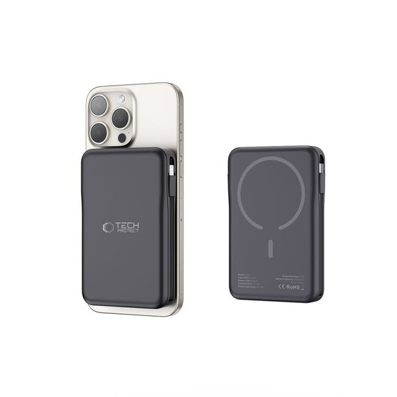 Powerbank PB31 Lifemag MagSafe 10000mAh, fekete, Tech-Protect