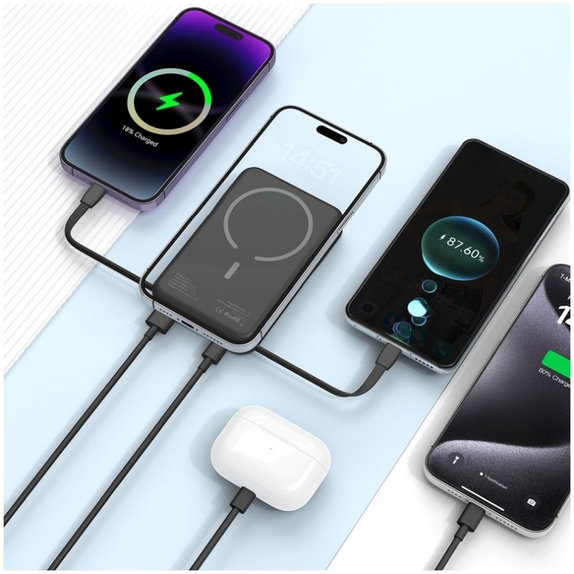 Powerbank PB31 Lifemag MagSafe 10000mAh, fekete, Tech-Protect