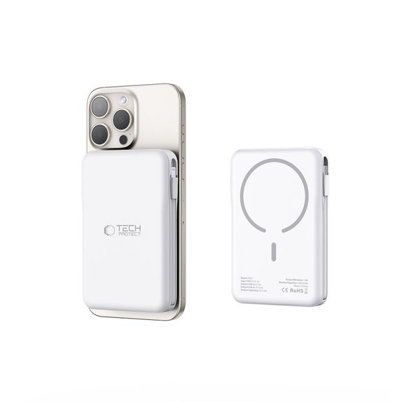 Powerbank PB31 Lifemag MagSafe 10000mAh, fehér, Tech-Protect