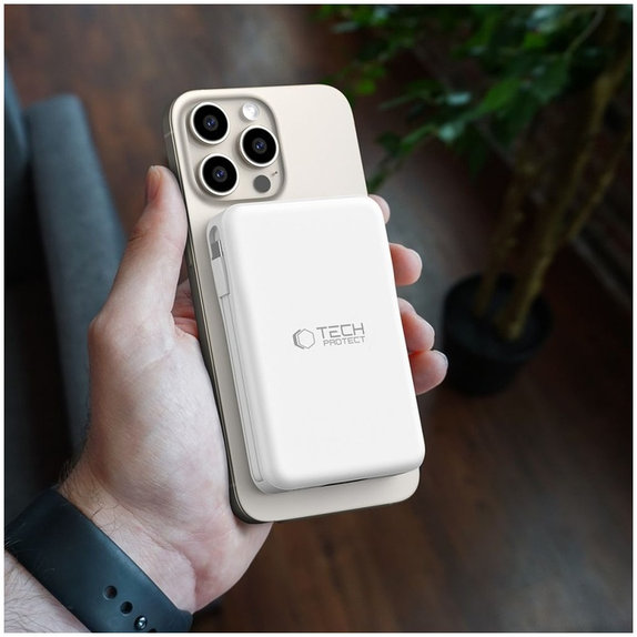 Powerbank PB31 Lifemag MagSafe 10000mAh, fehér, Tech-Protect
