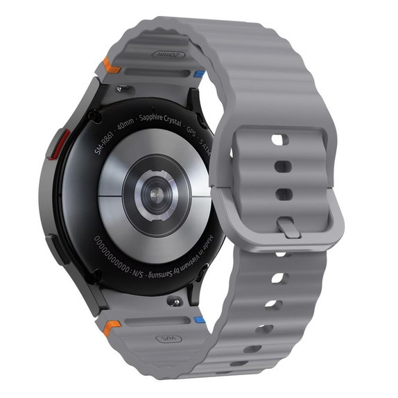 Szíj Silicone Sport Samsung Watch 4 / 5 / 5 Pro / 6 / 7 / FE, Crayon Grey, Tech-Protect