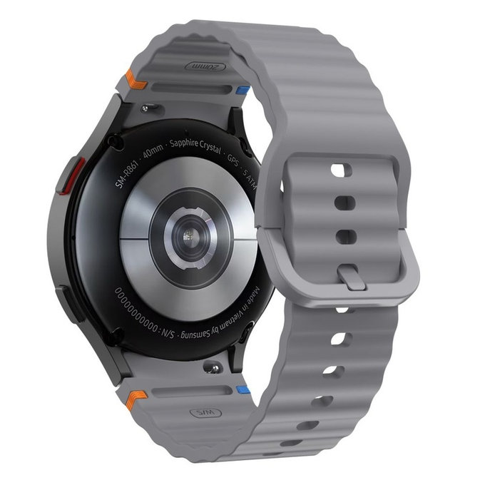 Szíj Silicone Sport Samsung Watch 4 / 5 / 5 Pro / 6 / 7 / FE, Crayon Grey, Tech-Protect