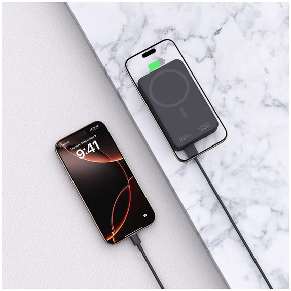 Powerbank PB12 Lifemag MagSafe 20000mAh, fekete, Tech-Protect