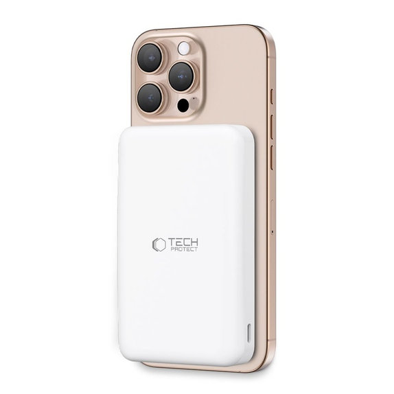 Powerbank PB24 Lifemag Qi2 MagSafe 10000mAh, fehér, Tech-Protect