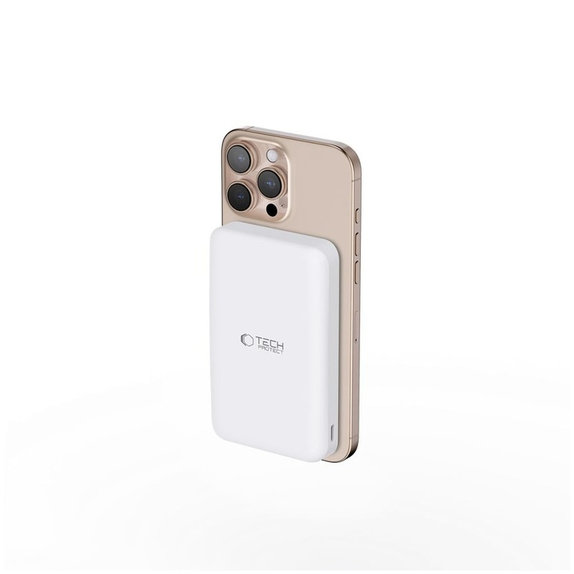 Powerbank PB24 Lifemag Qi2 MagSafe 10000mAh, fehér, Tech-Protect