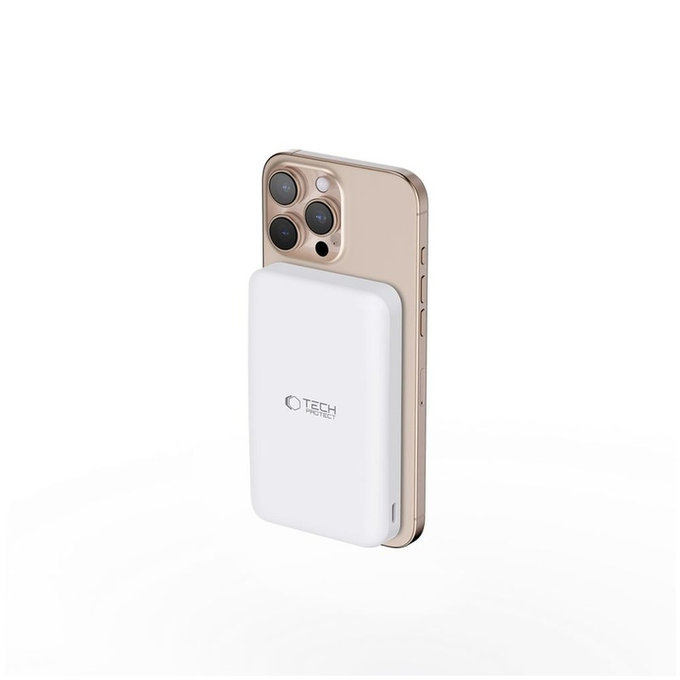 Powerbank PB24 Lifemag Qi2 MagSafe 10000mAh, fehér, Tech-Protect