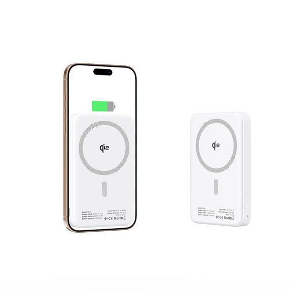 Powerbank PB24 Lifemag Qi2 MagSafe 10000mAh, fehér, Tech-Protect