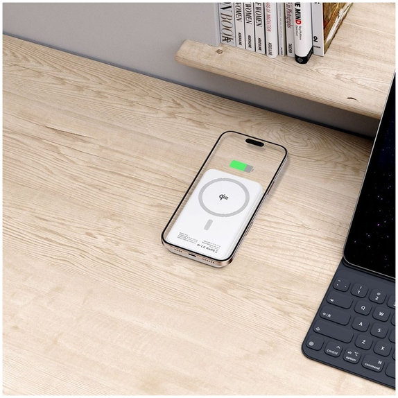 Powerbank PB24 Lifemag Qi2 MagSafe 10000mAh, fehér, Tech-Protect
