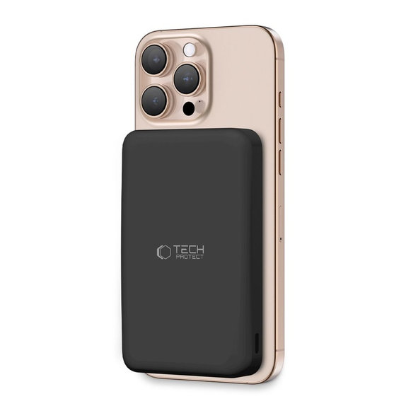 Powerbank PB24 Lifemag Qi2 MagSafe 10000mAh, fekete, Tech-Protect