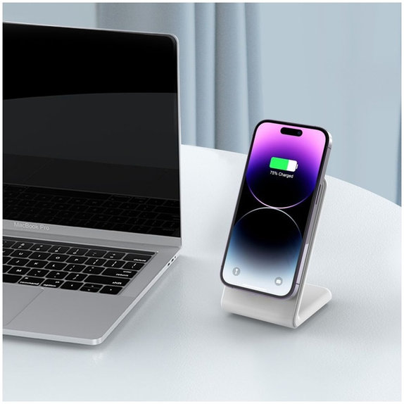 Vezeték nélküli töltő QI15W-A38 Magnetic MagSafe, fehér, Tech-Protect