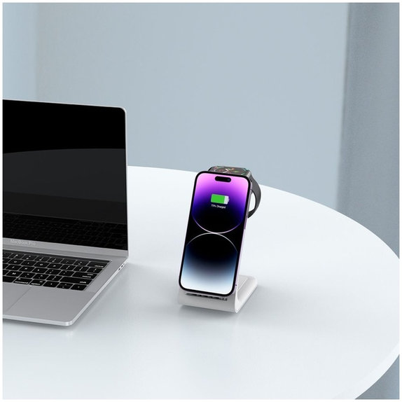 Vezeték nélküli töltő QI15W-A36 3IN1 for Apple, fehér, Tech-Protect