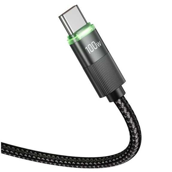Kábel UB20T Ultraboost USB-C Cable PD 100W / 5A 180CM, fekete, Tech-Protect