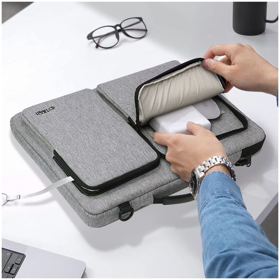 Laptoptok Defender Bag 13-14, Crayon Grey, Tech-Protect