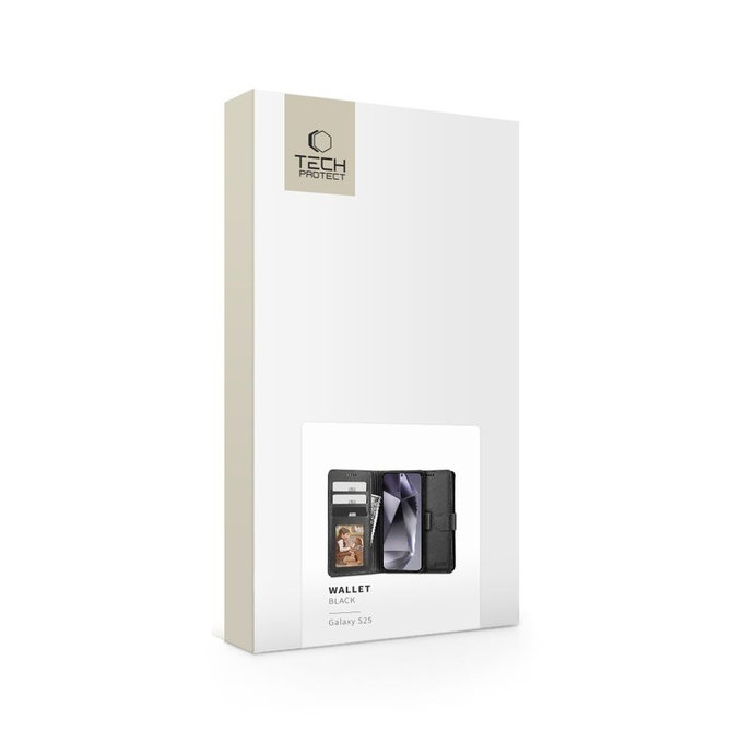 Tok Wallet Samsung S25, fekete, Tech-Protect