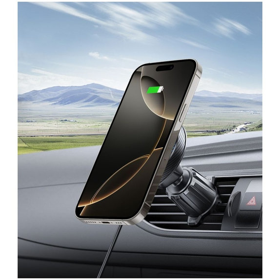 Autós tartó MM15W-V4 Magnetic MagSafe Dashboard & Vent 15W, fekete, Tech-Protect