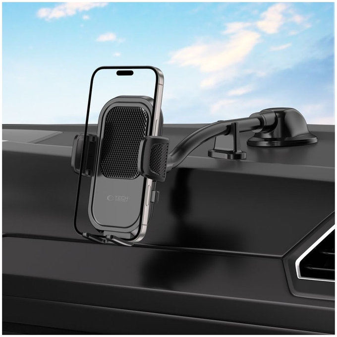 Autós tartó V8 Universal Long Arm Dashboard & Windshield, fekete, Tech-Protect