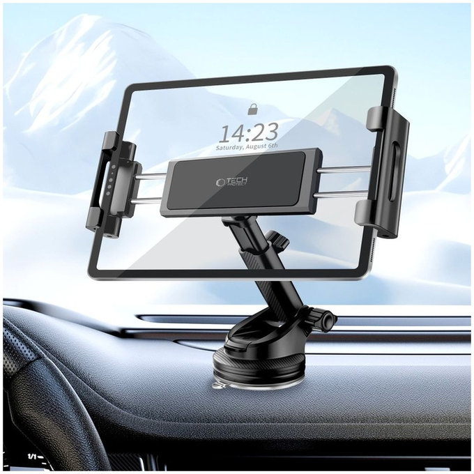Autós tartó V4 Universal Windshield & Dashboard for Tablet, fekete, Tech-Protect