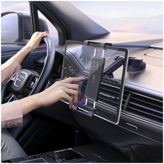 Autós tartó V4 Universal Windshield & Dashboard for Tablet, fekete, Tech-Protect
