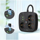 Hálózati töltő PCS3X4 Power Strip 2 USB & 2 USB-C & 3 Socket 200cm, fekete, Tech-Protect