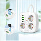 Hálózati töltő PCS3X4 Power Strip 2 USB & 2 USB-C & 3 Socket 200cm, fehér, Tech-Protect