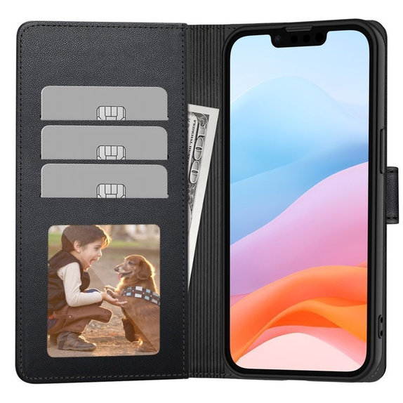 Tok Wallet Motorola Moto G56 5G, fekete, Tech-Protect