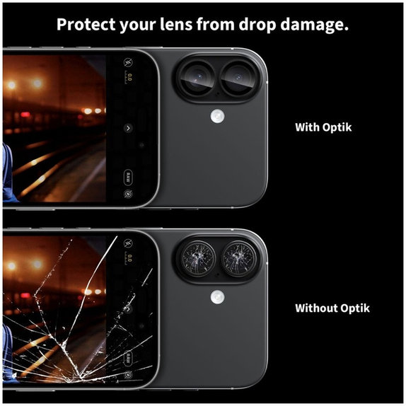 Kameravédő Camring Fit+ iPhone 16 / 16 Plus / 17, átlátszó, Tech-Protect