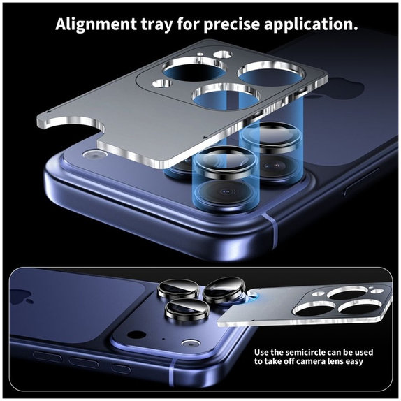 Kameravédő Camring Fit+ iPhone 14 Pro / Max / 15 Pro / Max / 16 Pro / Max / 17 Pro / Max, átlátszó, Tech-Protect