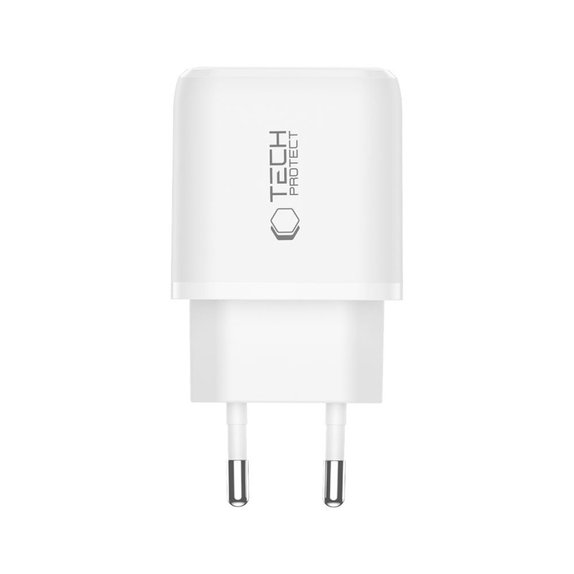 Hálózati töltő NCA20 2-PORT PD 20W / QC3.0, fehér, Tech-Protect