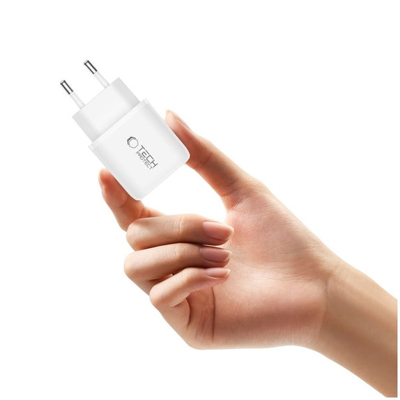 Hálózati töltő NCA20 2-PORT PD 20W / QC3.0, fehér, Tech-Protect