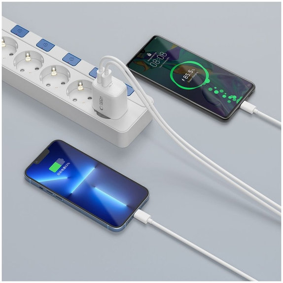 Hálózati töltő NCA20 2-PORT PD 20W / QC3.0, fehér, Tech-Protect
