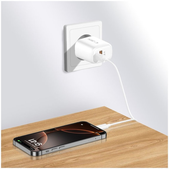 Hálózati töltő NCA20 2-PORT PD 20W / QC3.0, fehér, Tech-Protect