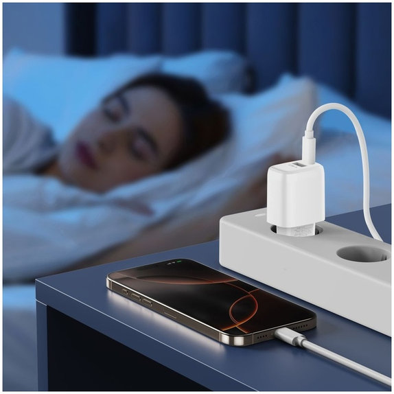Hálózati töltő NCA20 2-PORT PD 20W / QC3.0, fehér, Tech-Protect