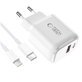 Hálózati töltő NCA20 2-PORT PD 20W / QC3.0 + Lightning Cable, fehér, Tech-Protect