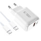 Hálózati töltő NCA20 2-PORT PD 20W / QC3.0 + USB-C Cable, fehér, Tech-Protect