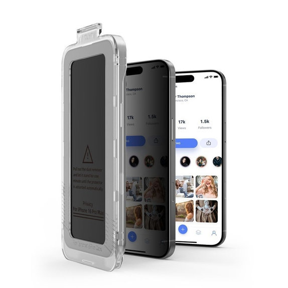 Privacy edzett üveg Quick Set Spy+ 2-PACK iPhone 13 / 13 Pro / 14 / 16E / 17E, privacy, Tech-Protect