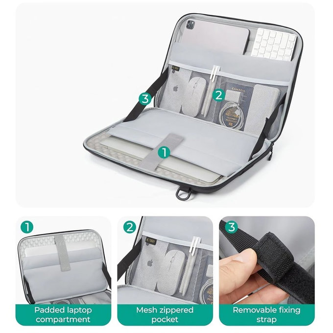 Laptoptok Ranger-X Tactical 13-14, fekete, Tech-Protect