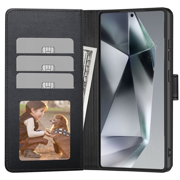 Tok Wallet Samsung S25 FE, fekete, Tech-Protect
