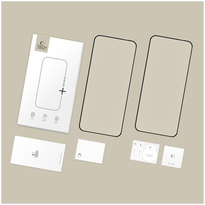 Edzett üveg Glass Fit+ 2-PACK Motorola Edge 50 Neo / 60 Neo, fekete, Tech-Protect