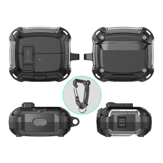 Fülhallgató tok Carbonox MagSafe Samsung Buds 3 / 3 FE / 3 Pro, fekete, Tech-Protect