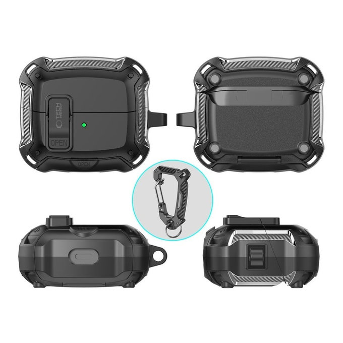 Fülhallgató tok Carbonox MagSafe Samsung Buds 3 / 3 FE / 3 Pro, fekete, Tech-Protect