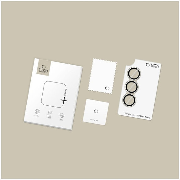 Kameravédő Camring Fit+ Samsung S26 / S26+ Plus, átlátszó, Tech-Protect