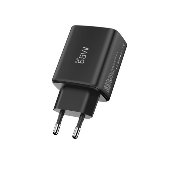 Hálózati töltő NCA65W-GAN 3-PORT PD 65W / QC3.0, fekete, Tech-Protect